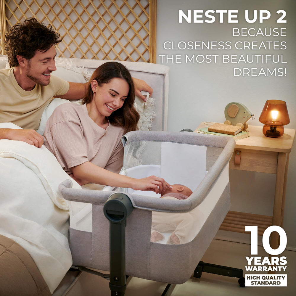 Kinderkraft Neste UP2 crib to co-sleeper function in use