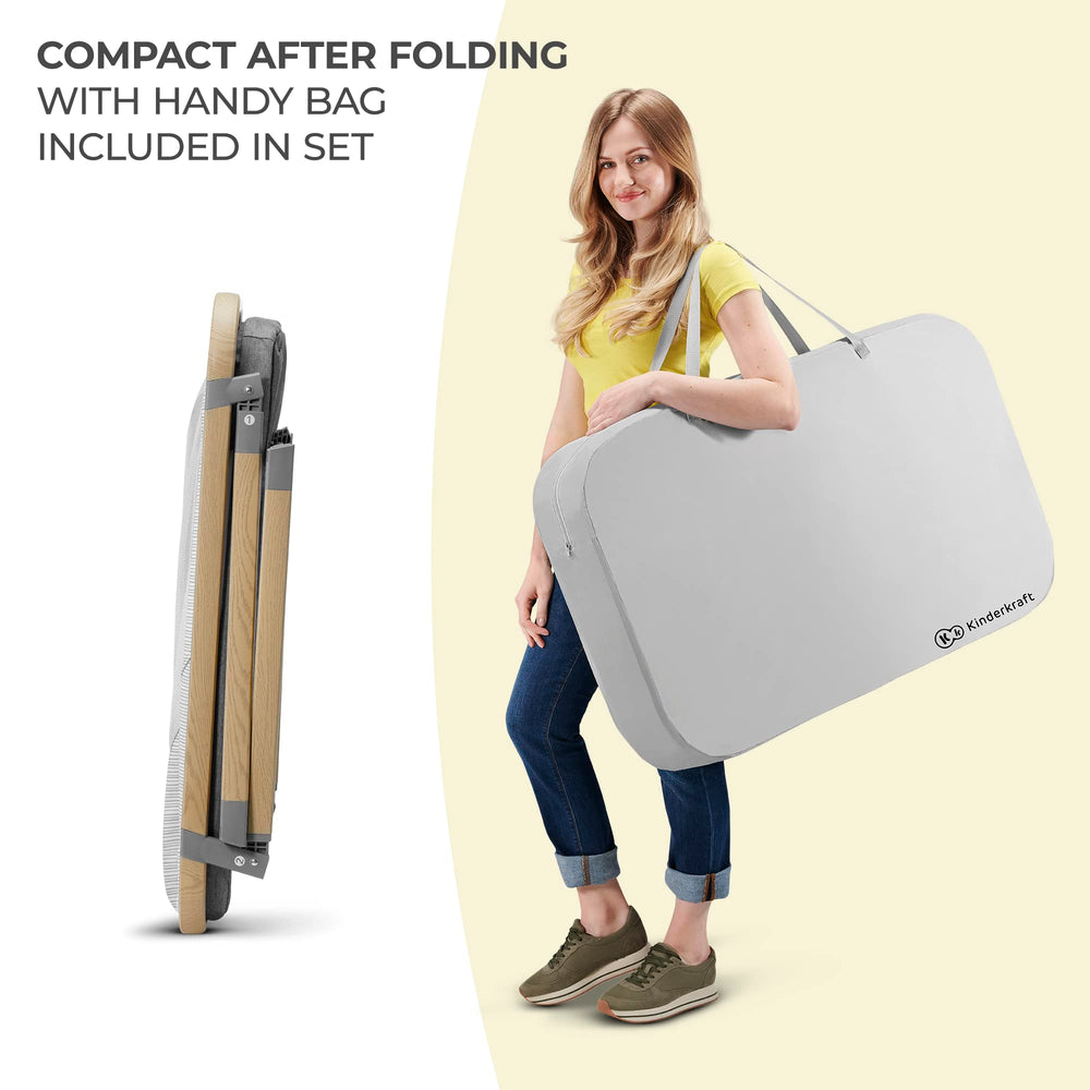Kinderkraft Sofi rocking frame locks for stationary sleep and gentle motion.