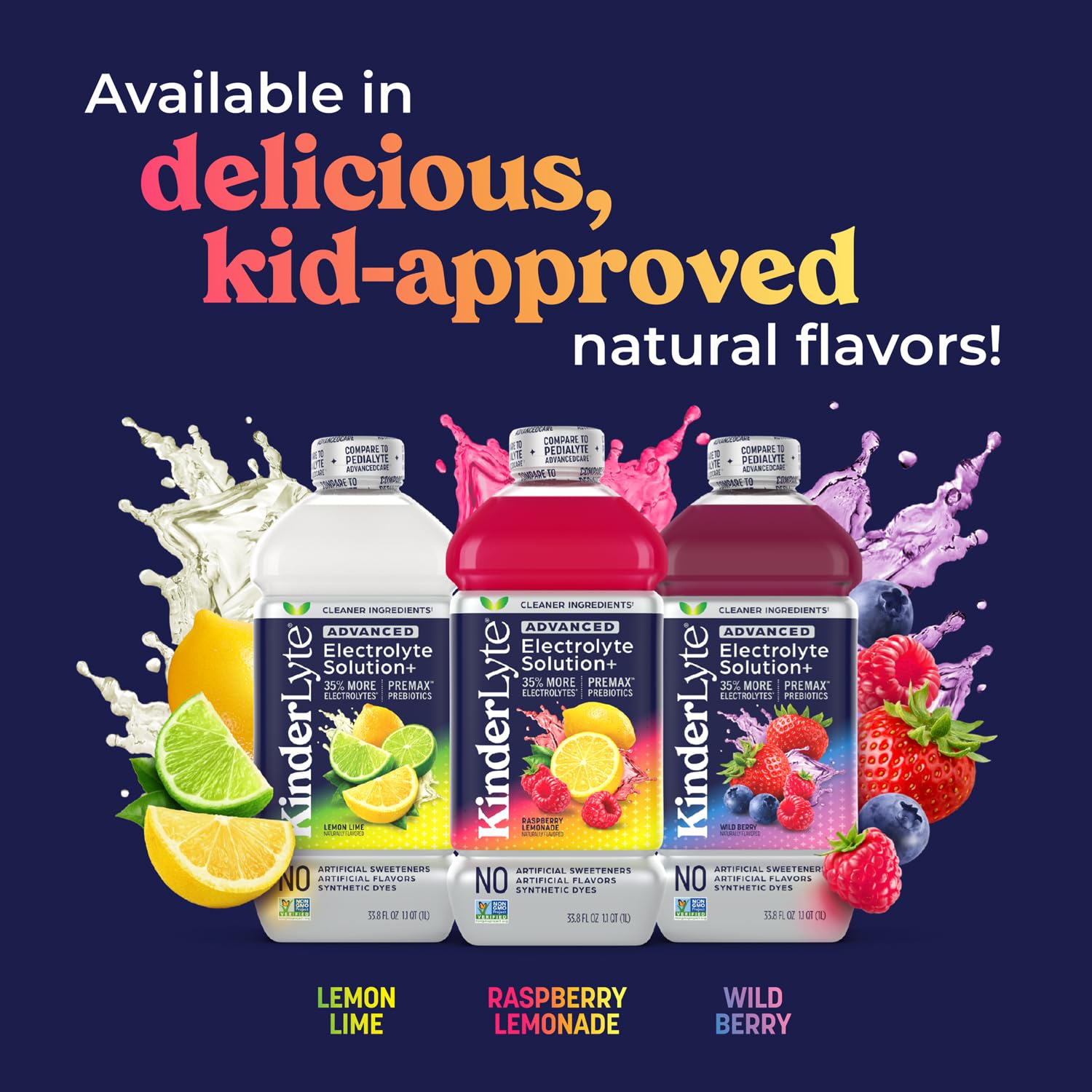 Six-count pack of KinderLyte Advanced Hydration for on-the-go use