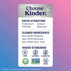 Glass of Wild Berry KinderLyte showing flavorful hydration after activity