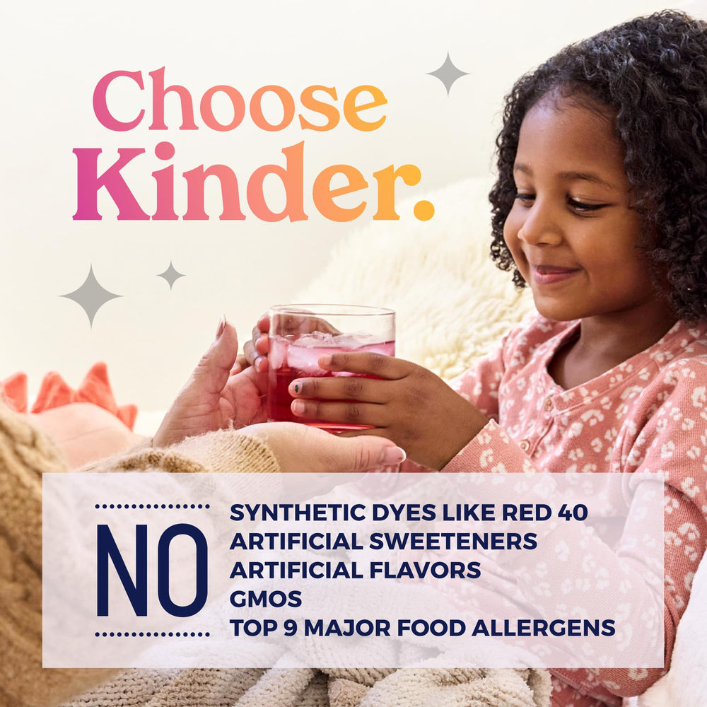 KinderLyte non-GMO ingredients symbol showcasing cleaner hydration