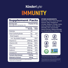 KinderLyte packet stirred into water showing easy on-the-go hydration
