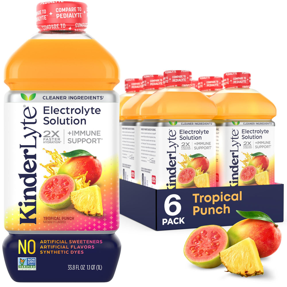 KinderLyte Tropical Punch bottle ready for family hydration on the go.