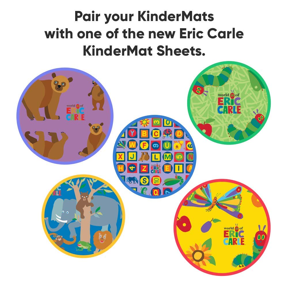 KinderMat rest mat made-in-USA label emphasizes domestic craftsmanship.