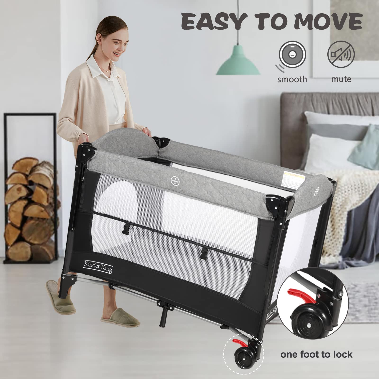 Kinder King 4in1 playard activity center with zippered entrance