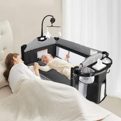 Kinder King 4in1 playard bedside-crib setup for nighttime soothing