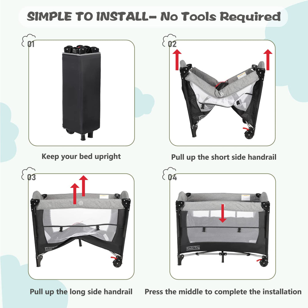 Kinder King 4in1 playard safe stable iron frame construction