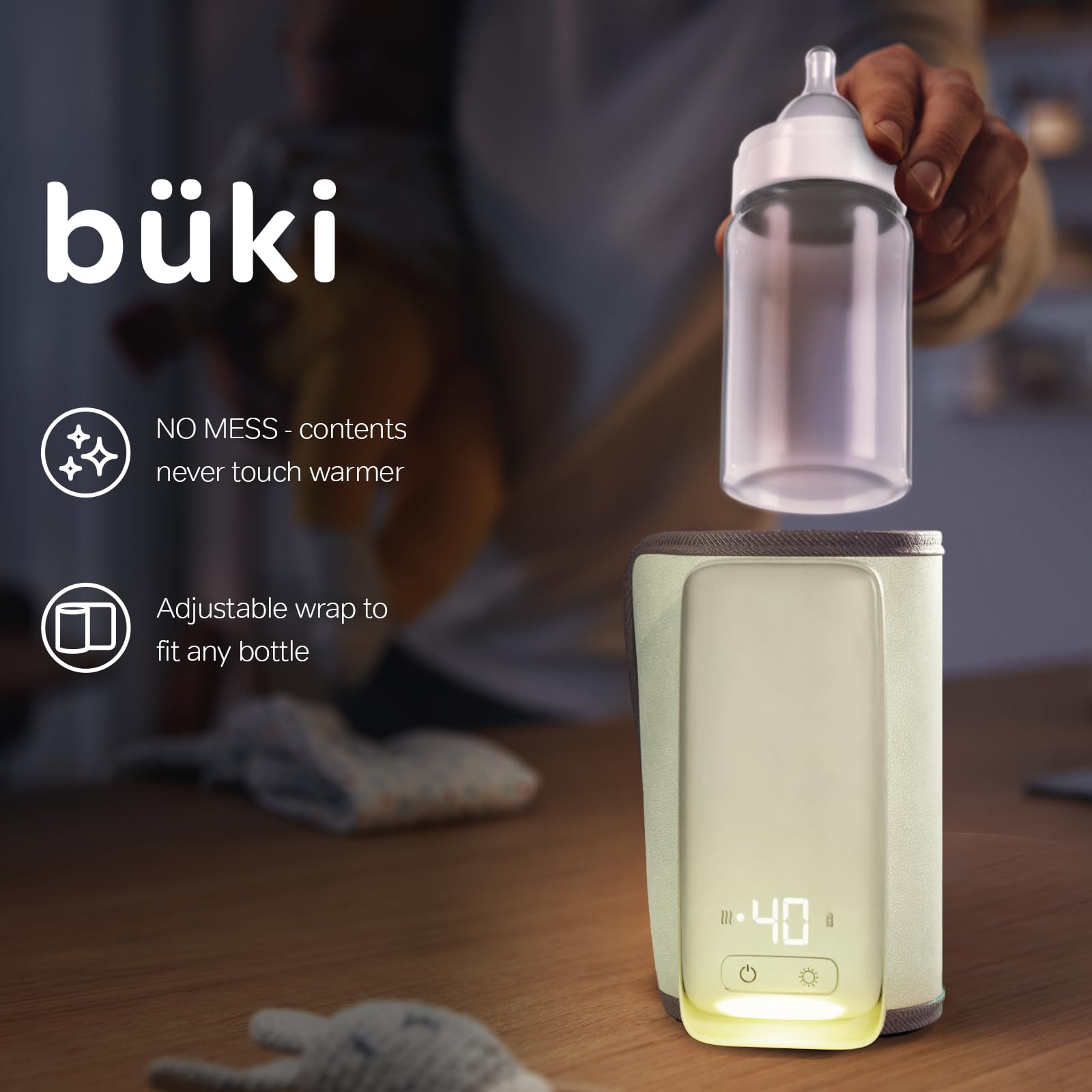 KinderSense Büki USB-C charging port enables easy power on the go.