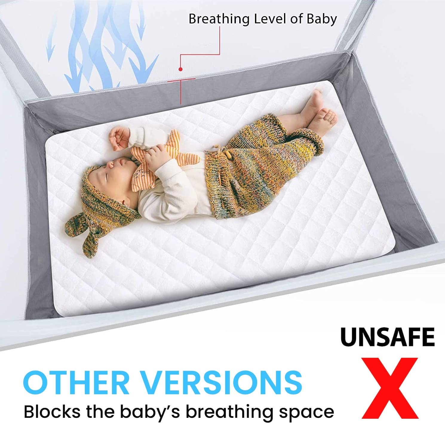 KinderSense Pack N Play Tent in use - baby safely contained in standard playpens