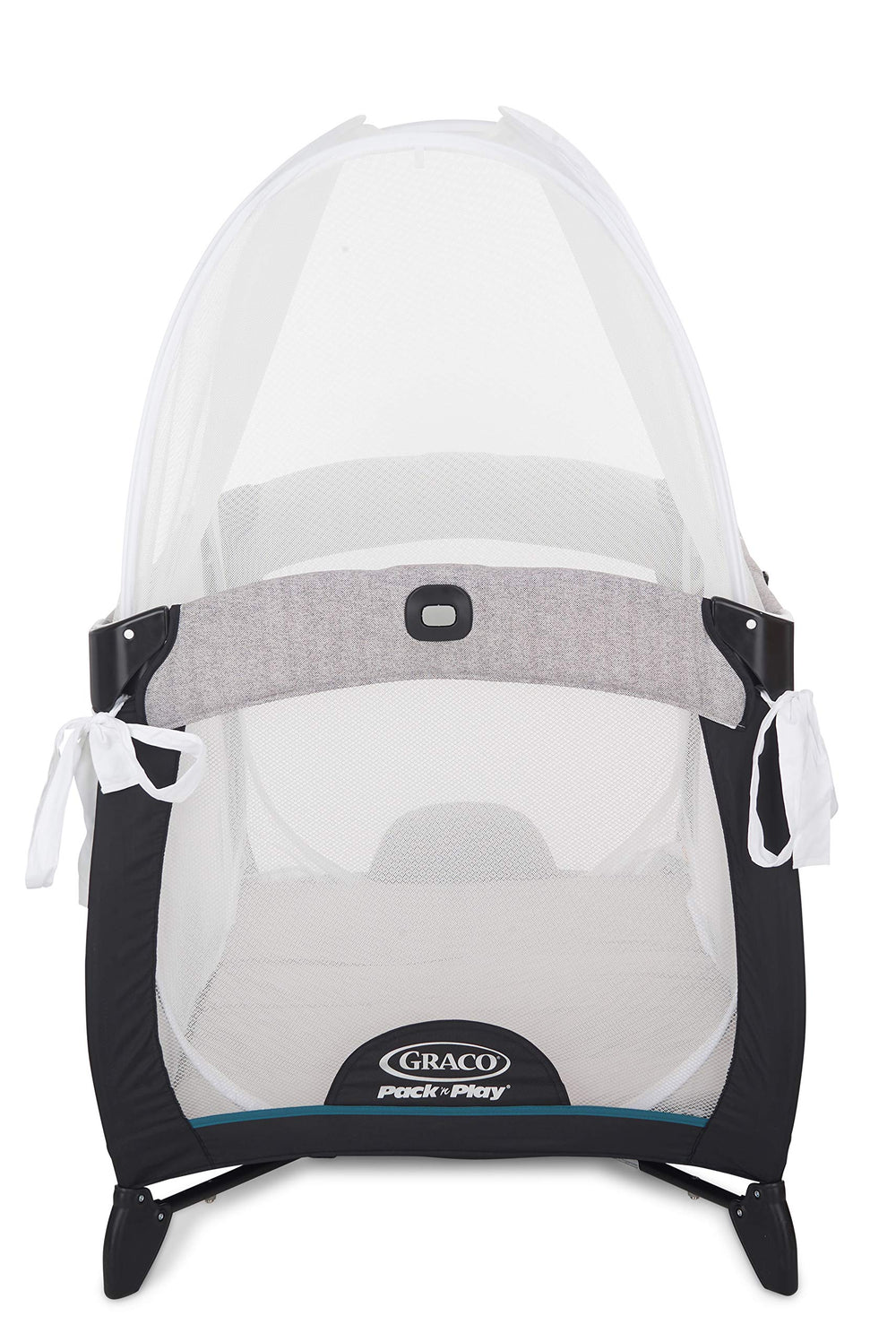 KinderSense Pack N Play Tent side view - unobstructed visibility and airflow for baby