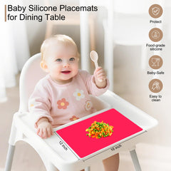 KindGa silicone placemats waterproof surface keeps dining area clean