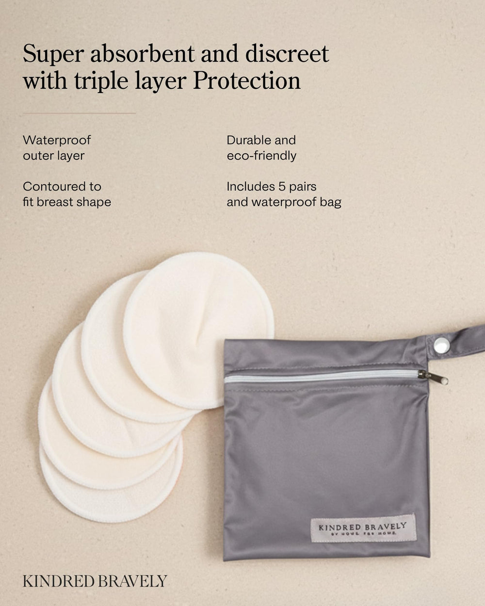 Kindred Bravely Twilight wet bag image emphasizes easy storage of used pads.