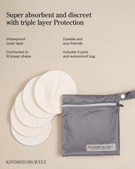 Kindred Bravely Twilight wet bag image emphasizes easy storage of used pads.