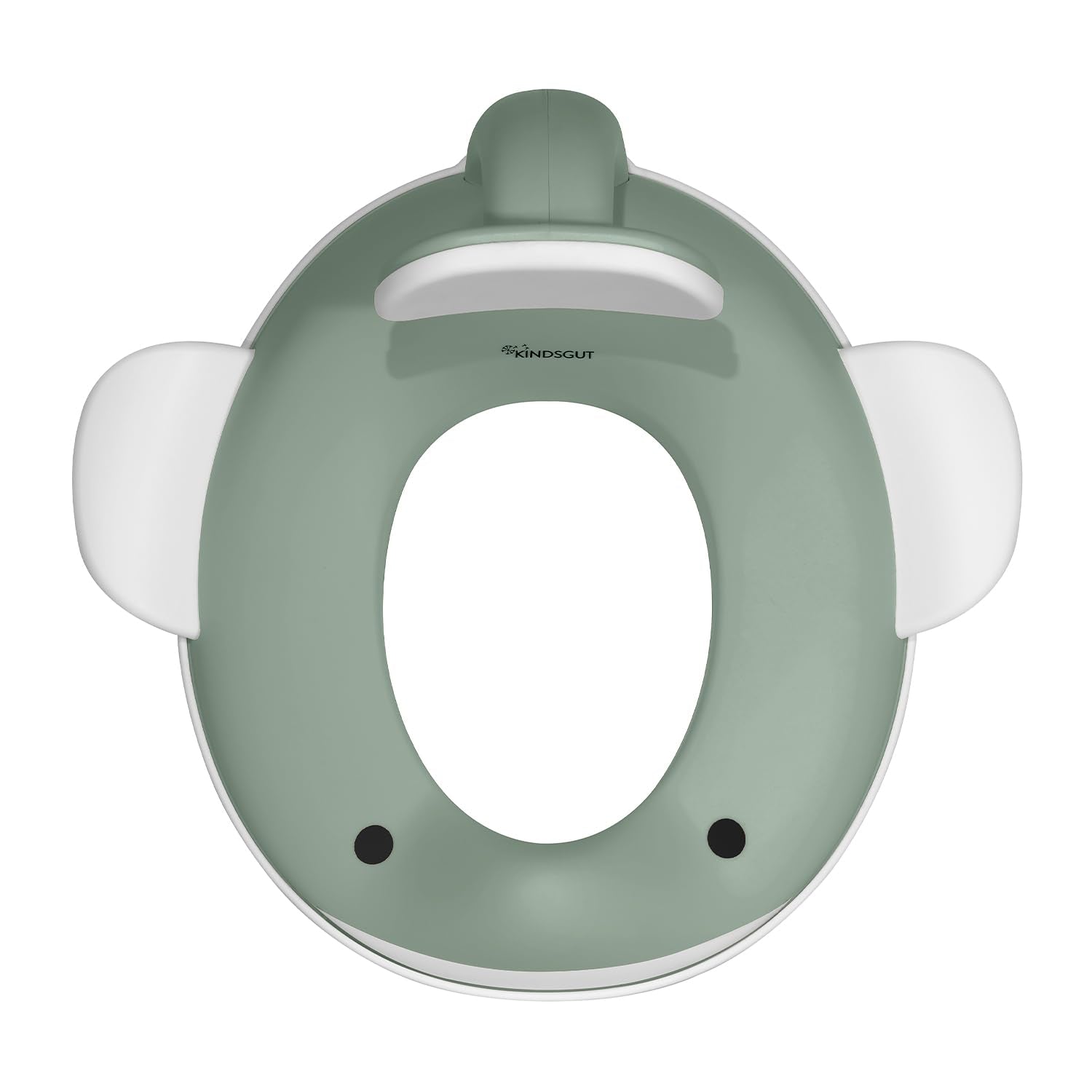 Kindsgut potty seat features extra splash protection and secure underside grip.