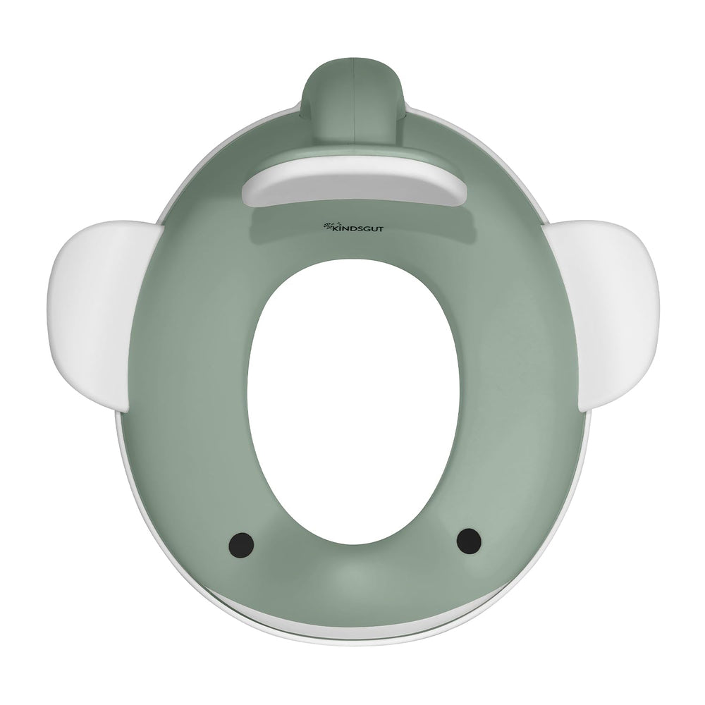 Kindsgut potty seat features extra splash protection and secure underside grip.