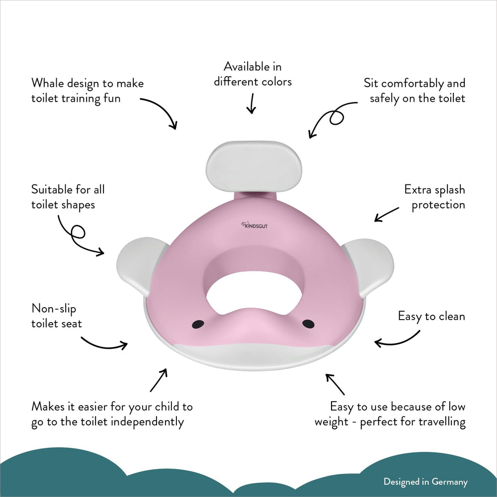 Kindsgut whale pink non-slip underside adds stability on various toilet shapes