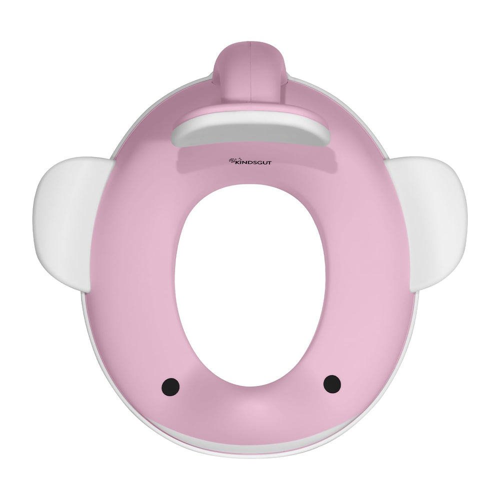 Kindsgut whale pink splash-protection feature reduces splashes during potty time