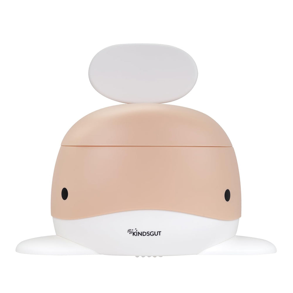 Kindsgut potty training toilet whale peach hero demonstrates toddler-friendly design for learning.