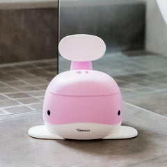 Kindsgut potty whale design pink inner container removable enables easy cleaning routine.