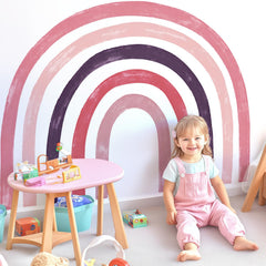Kingarch large rainbow panel decals applied on wall to create a vibrant focal point
