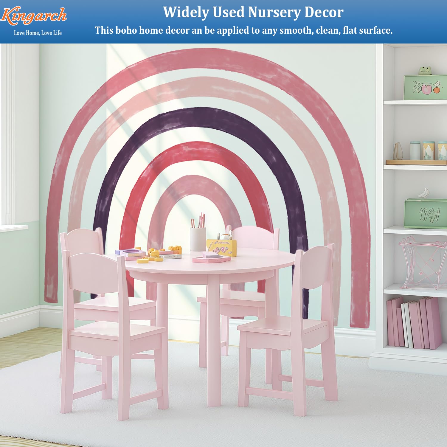 Kingarch removable fabric wall stickers designed for clean removal