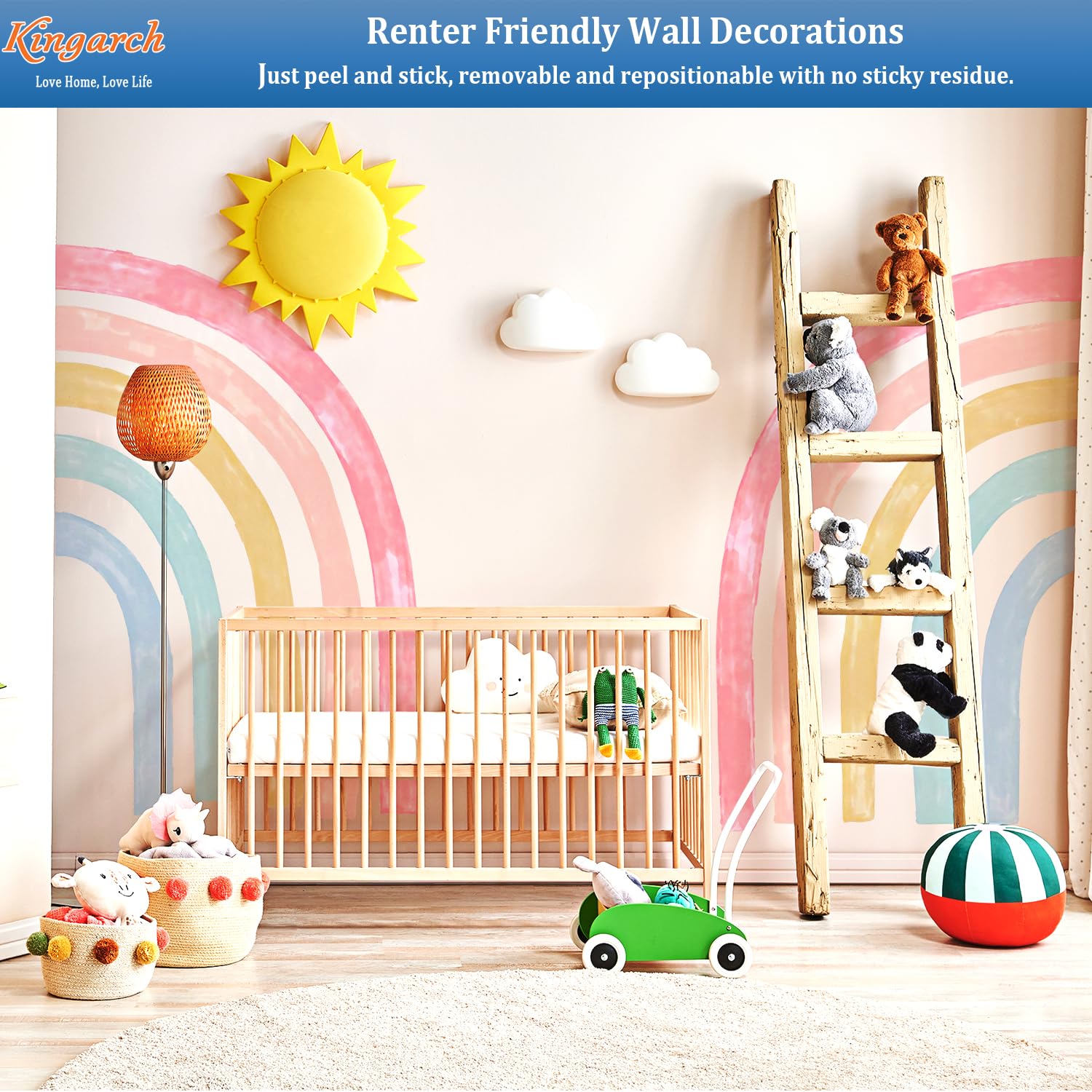 Kingarch removable-wall-stickers-detail leave no residue and are easy to adjust