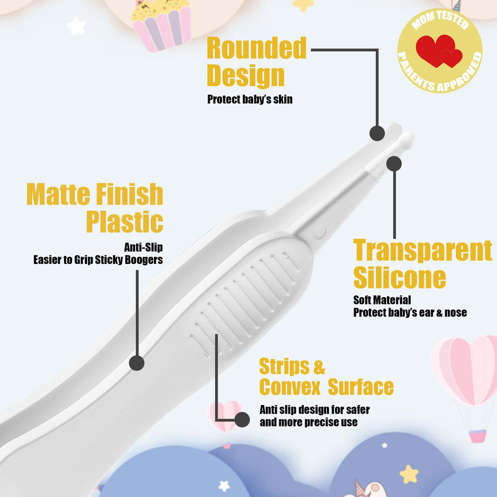 Kinggrand Kitchen 3in1 yellow spoon-end demonstrates safe dry mucus and earwax removal
