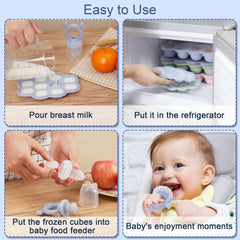 KingKam breastmilk popsicle mold closeup highlights safe freezer storage of breast milk pops.