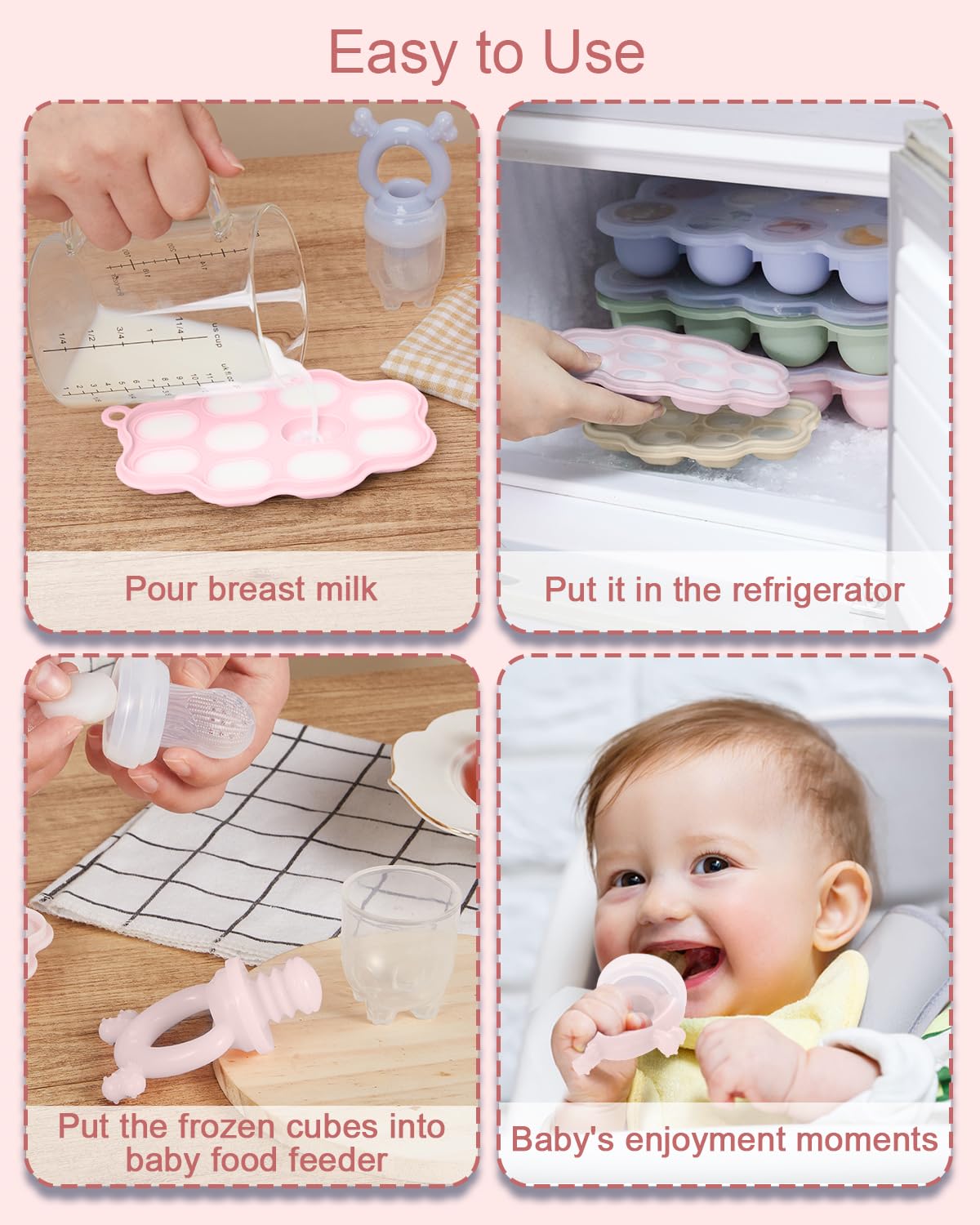 KingKam breastmilk popsicle mold with lid offering easy, mess-free soothing treats.