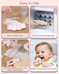 KingKam breastmilk popsicle mold with lid offering easy, mess-free soothing treats.