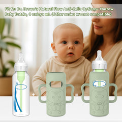 KingKam drop protection sleeve shields Dr. Brown's glass bottle from bumps.