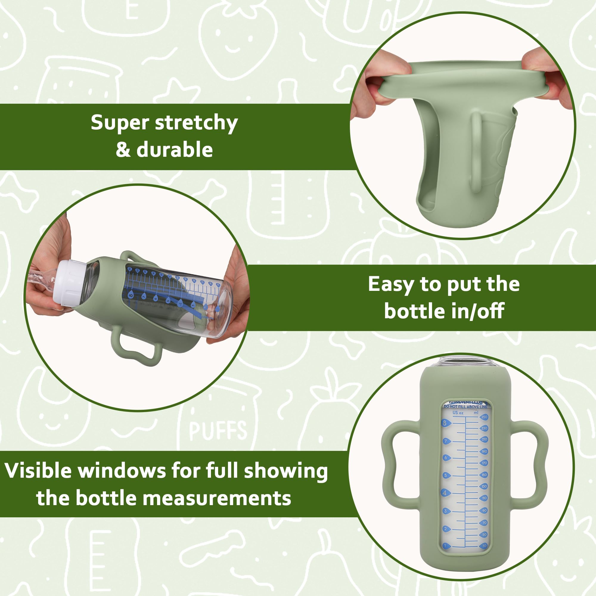 KingKam easy-grip handles improve baby control during feeding.