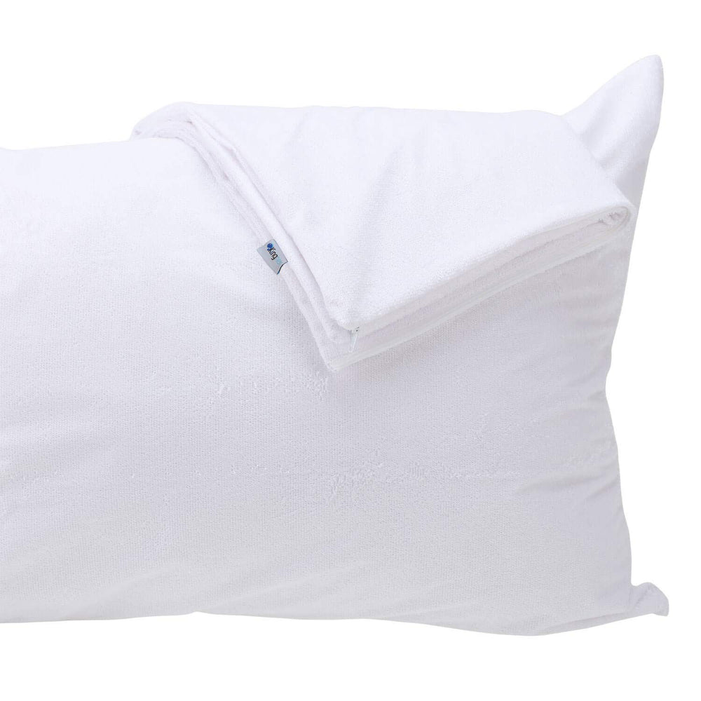 Kingnex toddler pillow protector waterproof closeup highlights moisture barrier for drool and spills