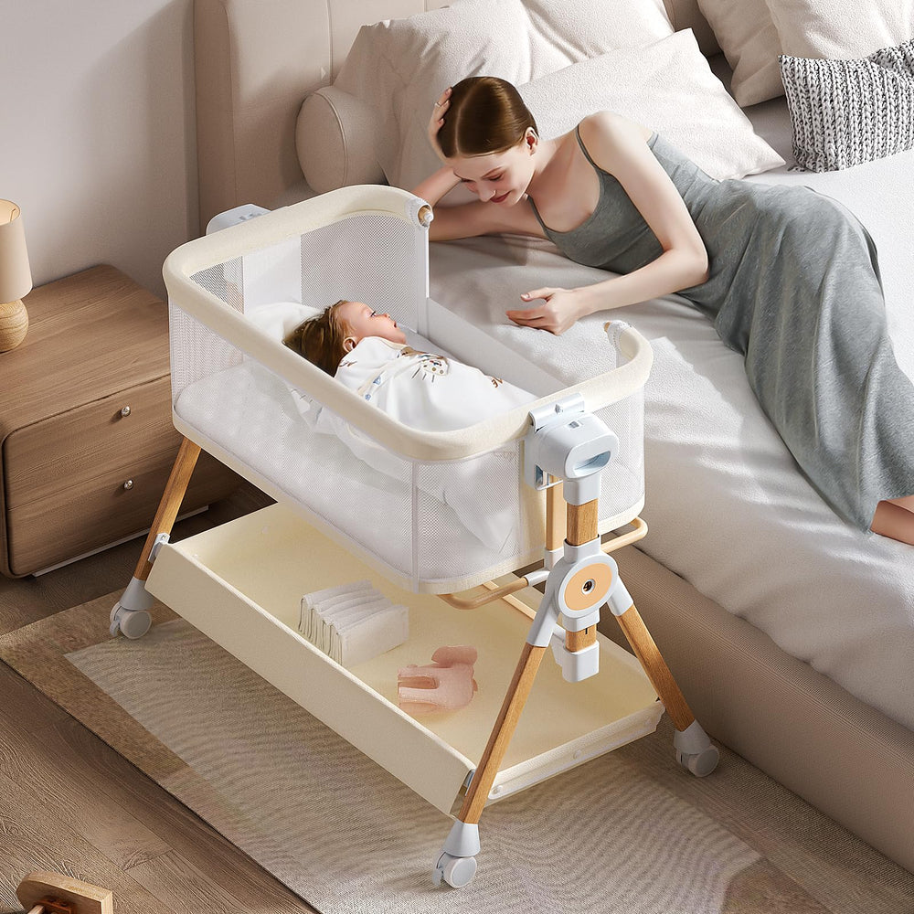 kingobabys 3-in-1 baby bassinet bedside sleeper versatile setup