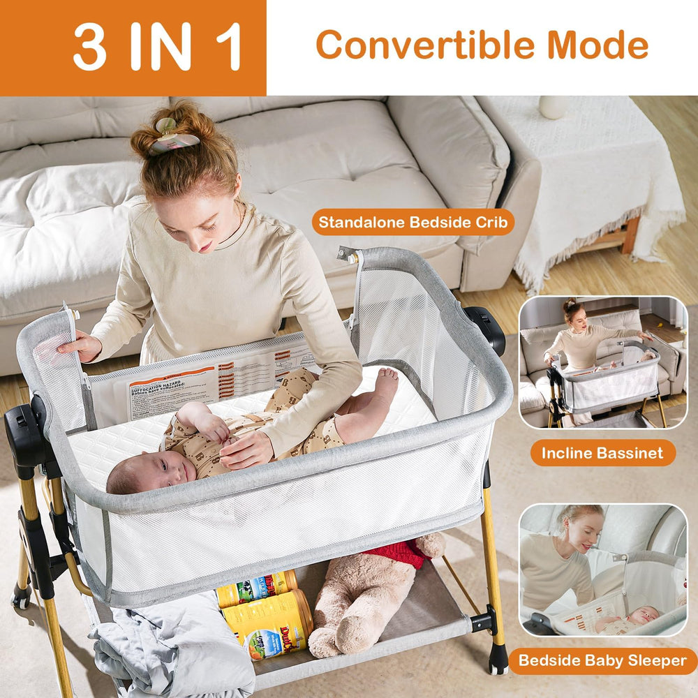 Kingobabys 3-in-1 standalone-crib offers flexible sleep space for growing infant.