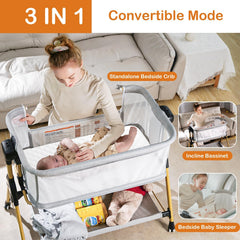 Kingobabys 3-in-1 standalone-crib offers flexible sleep space for growing infant.