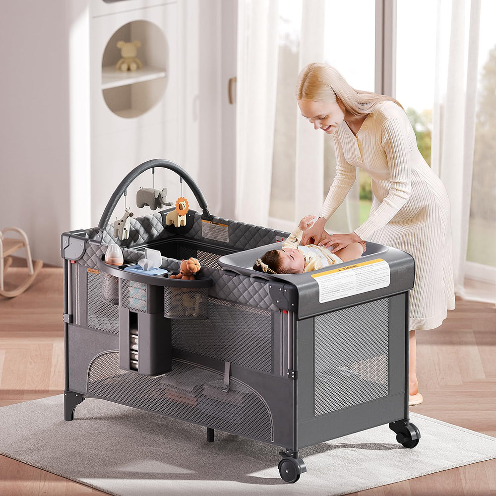 Kingobabys 4-in-1 pack and play demonstrates versatile transitions.
