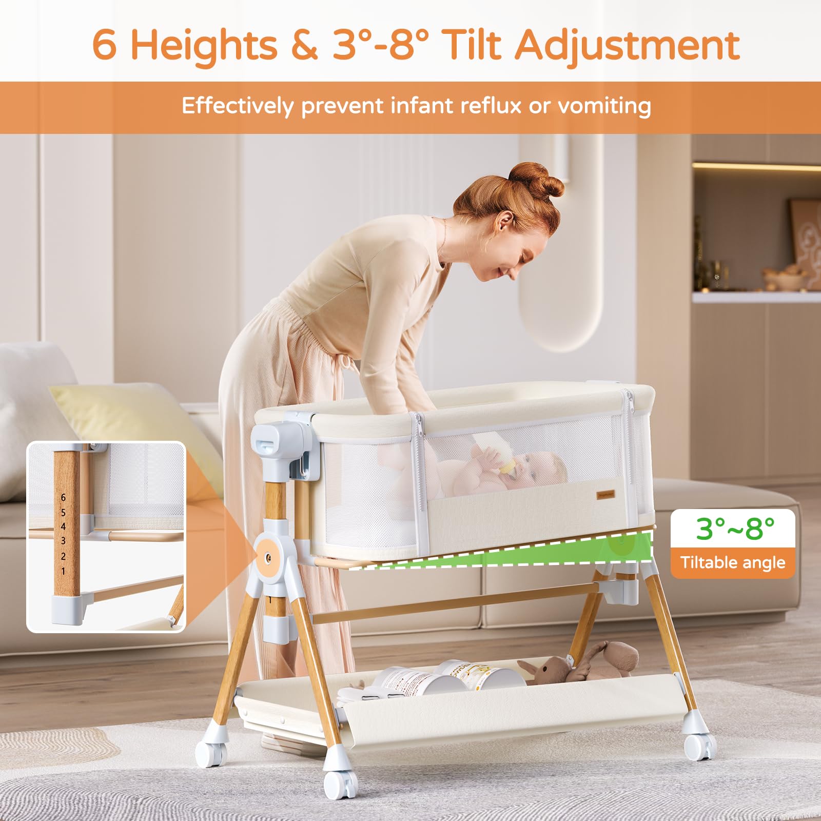 kingobabys mosquito net over breathable bassinet for protection