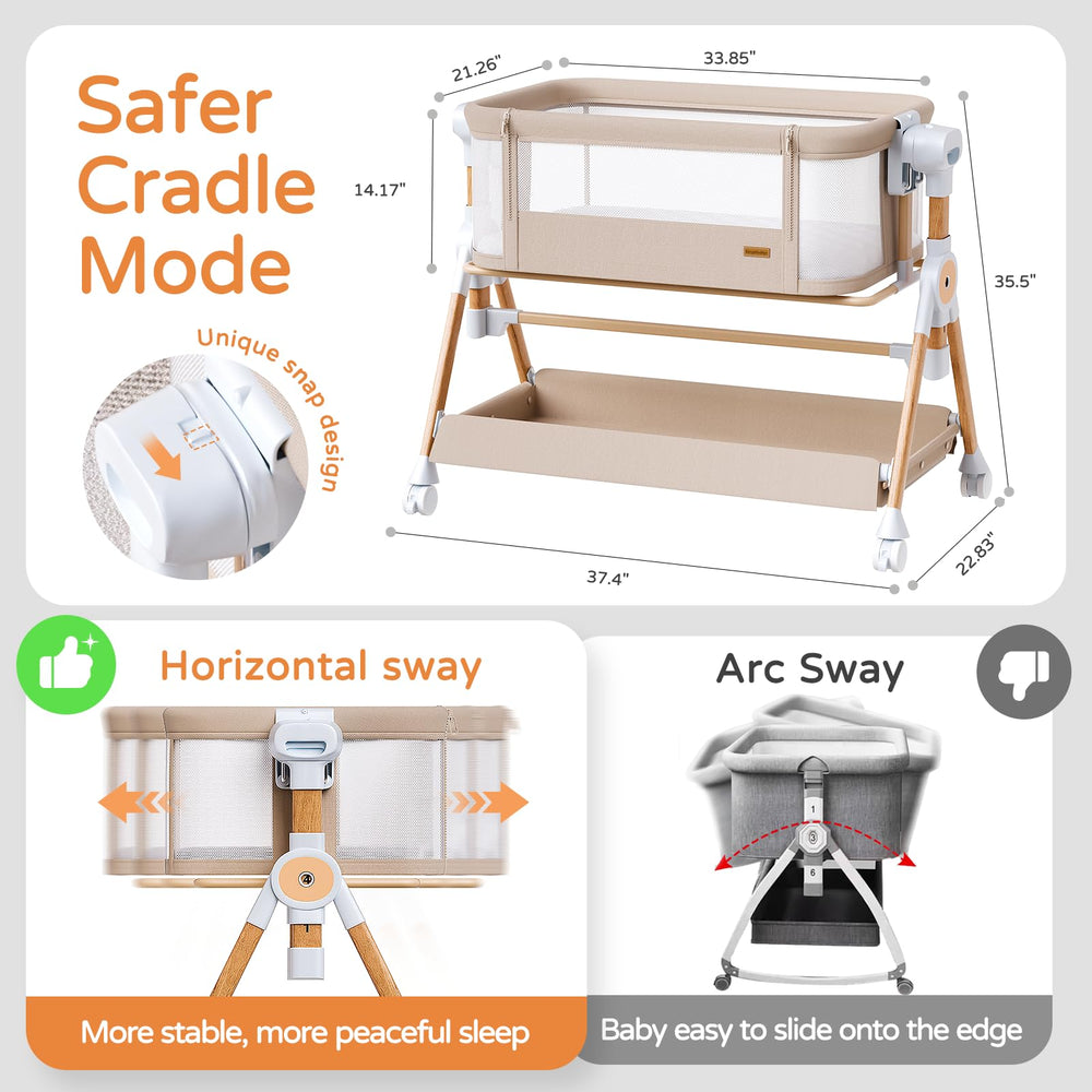 kingobabys rocking bassinet horizontal rock supports gentle soothing while you read