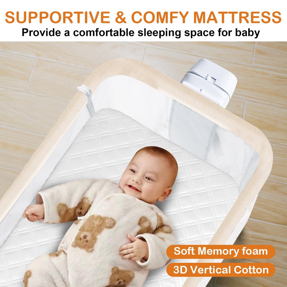kingobabys wooden frame bassinet showing sturdy non-toxic construction