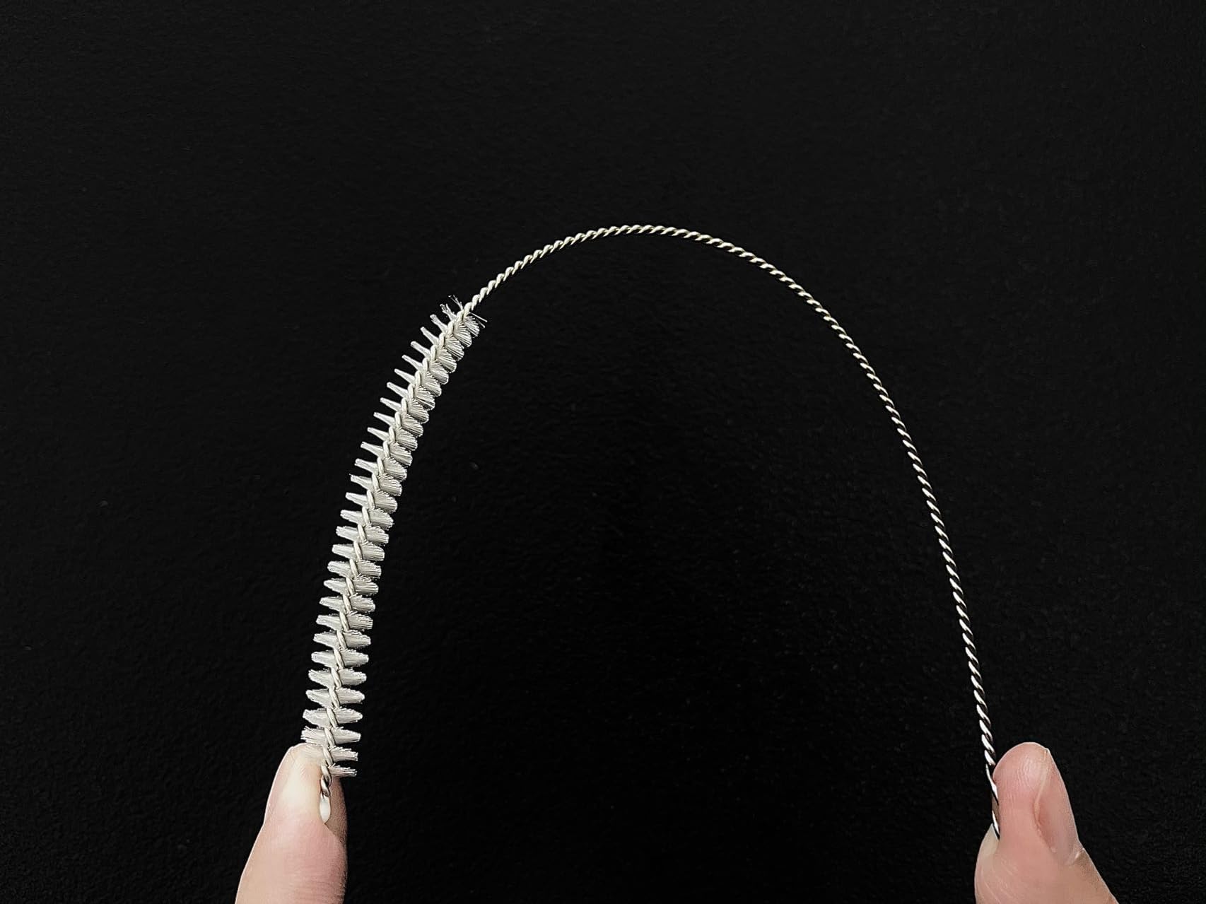 KINGSEM straw cleaner brush bristles close-up showing debris removal
