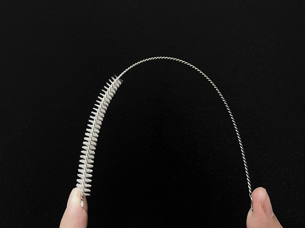 KINGSEM straw cleaner brush bristles close-up showing debris removal