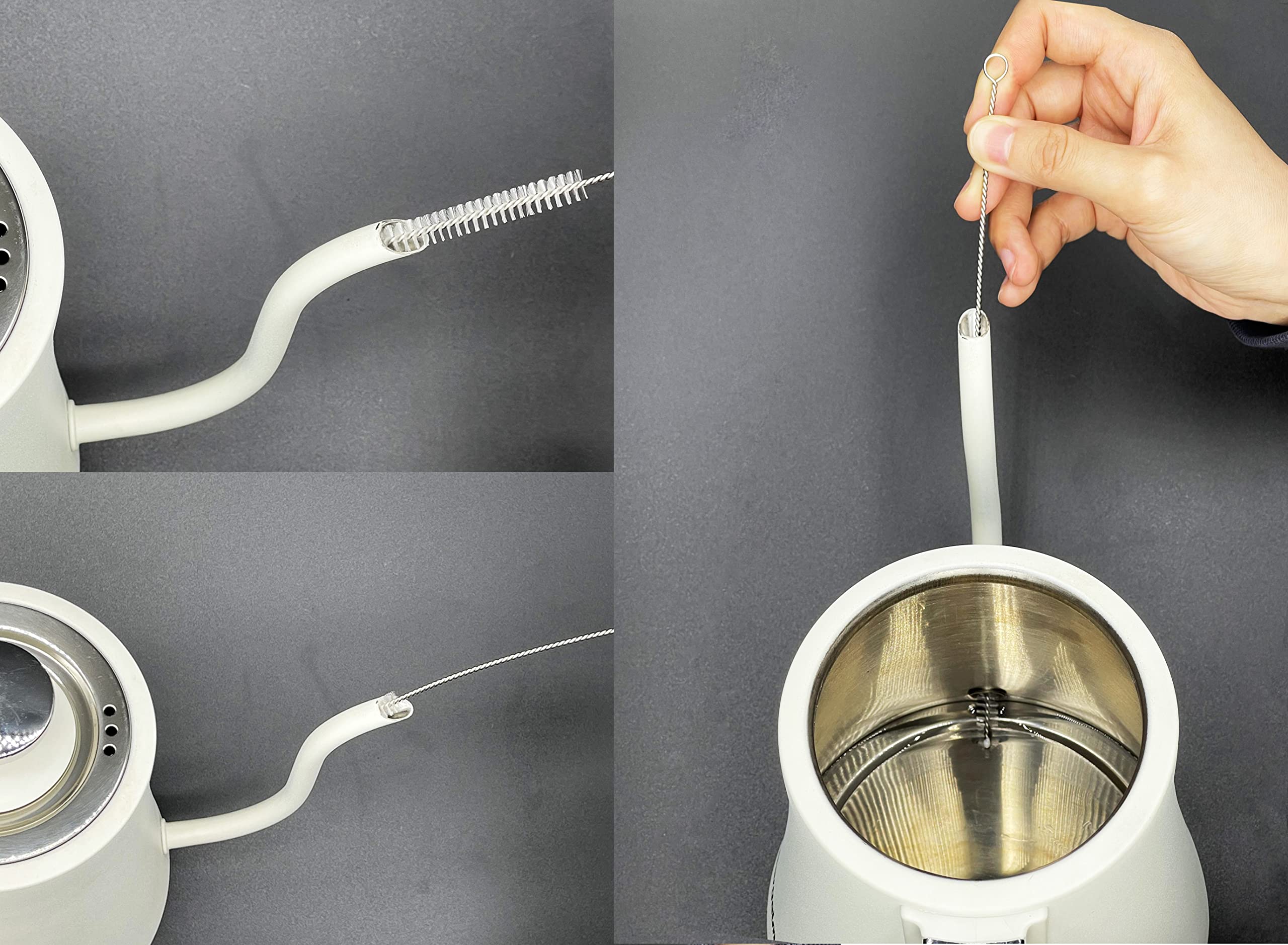 KINGSEM straw cleaner kit in use on a water bottle for convenient cleaning