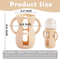 Kingwi silicone sleeve pink for 8oz Avent bottle provides a comfortable grip
