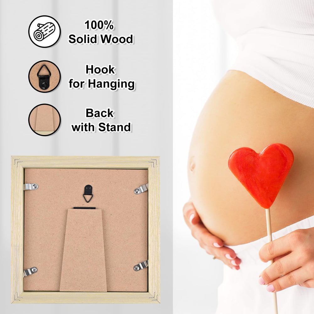 KINLINK Wood frame 6x6; elegantly holds a 4x3 ultrasound photo.