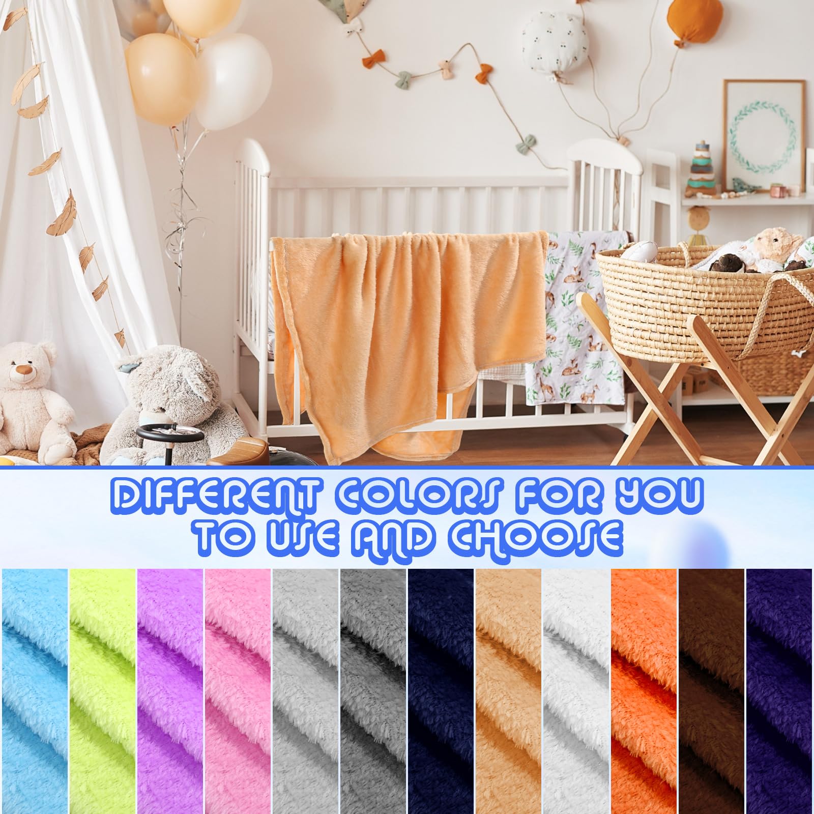Kinlop baby blankets in crib use demonstrating versatile size for comfort