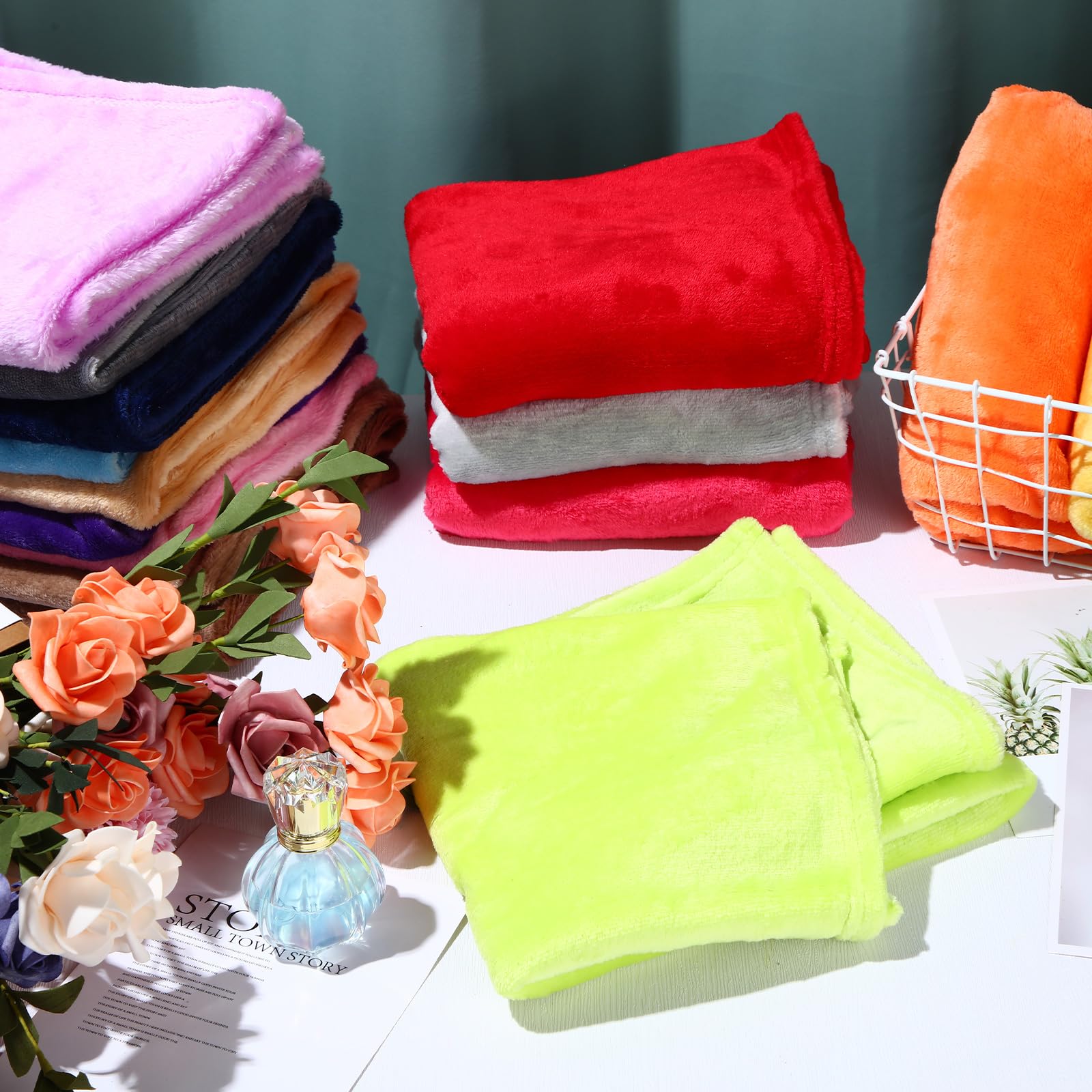 Kinlop multi-color baby blankets bulk showing vibrant unisex options