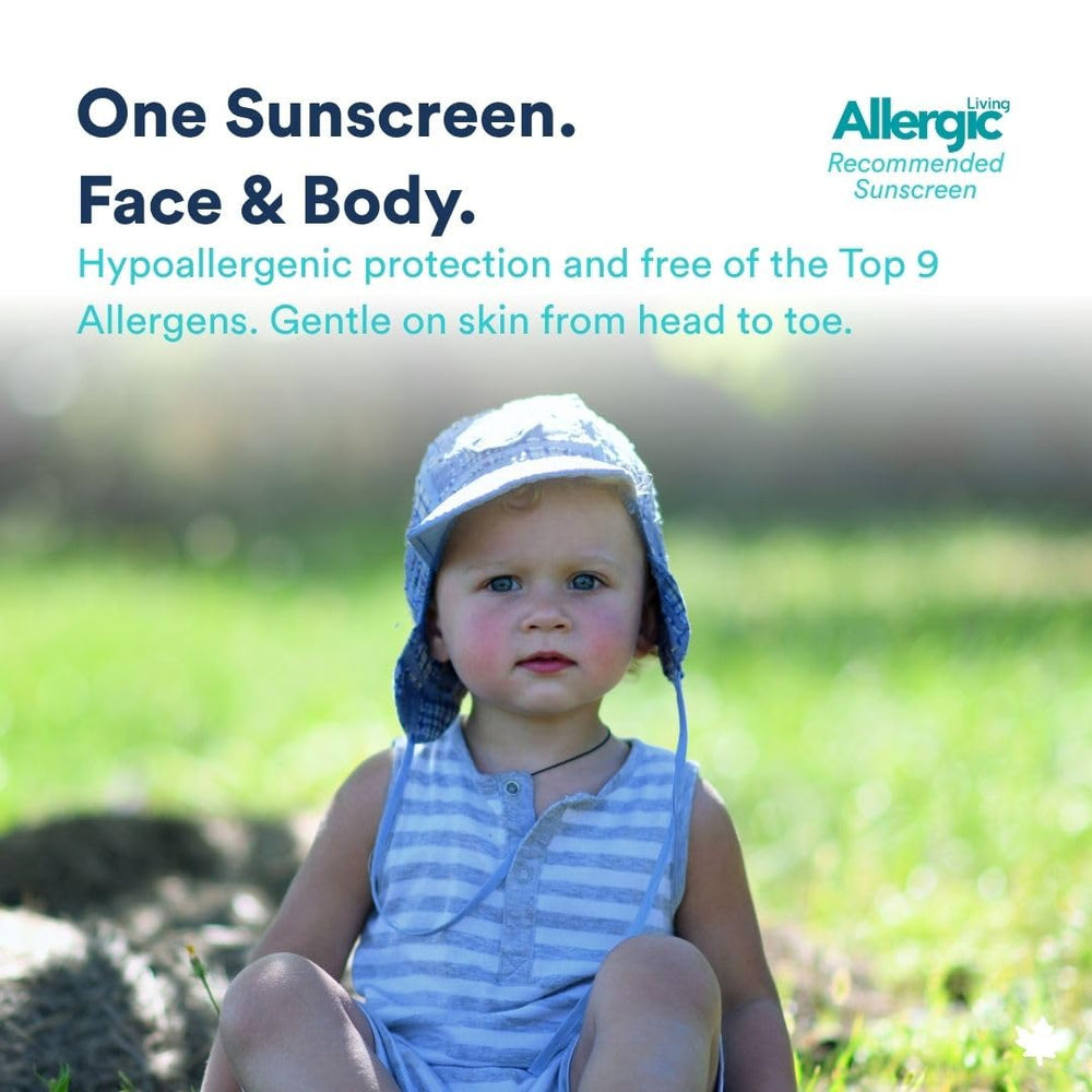 KINeSYS fragrance-free packaging highlights allergen-free sunscreen for families.