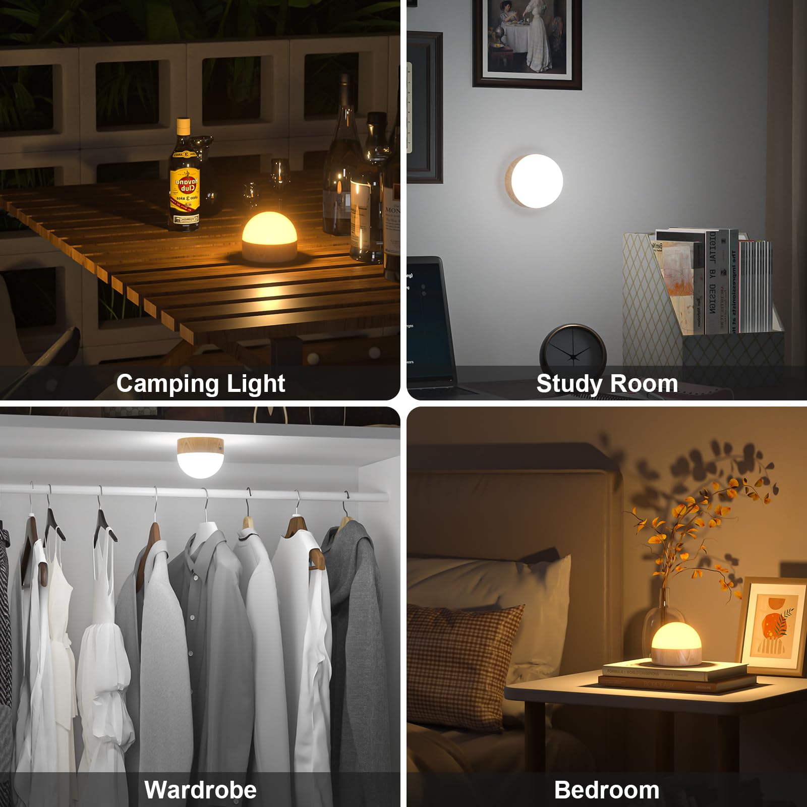Kintion Night Light adhesive under-cabinet mount keeps glow within reach.