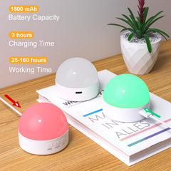 Kintion USB-C rechargeable night light with 1800mAh battery for cordless use.